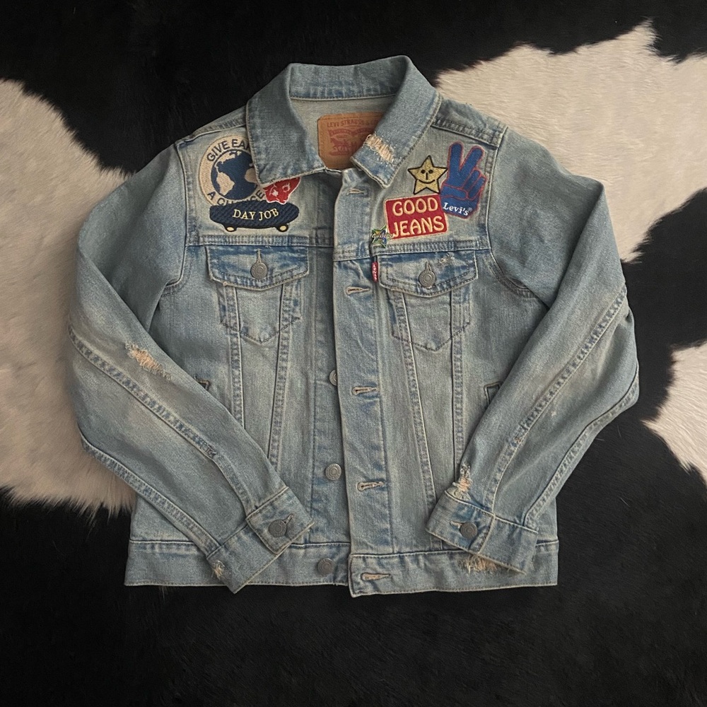 Levi's Light Blue Denim Jacket with Patches